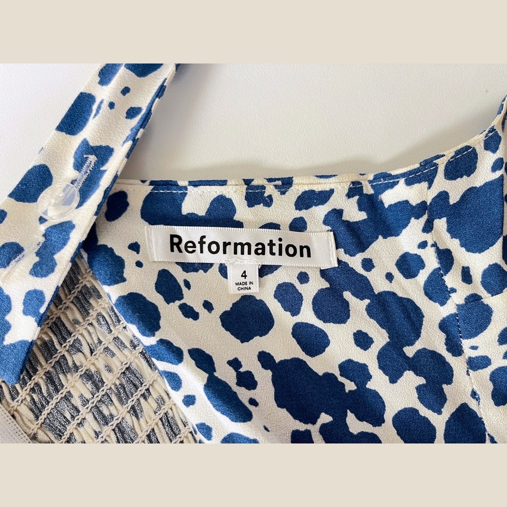 Reformation Humphrey Mini Dress in Rainey Blue - Size 4 - Picture 11 of 13